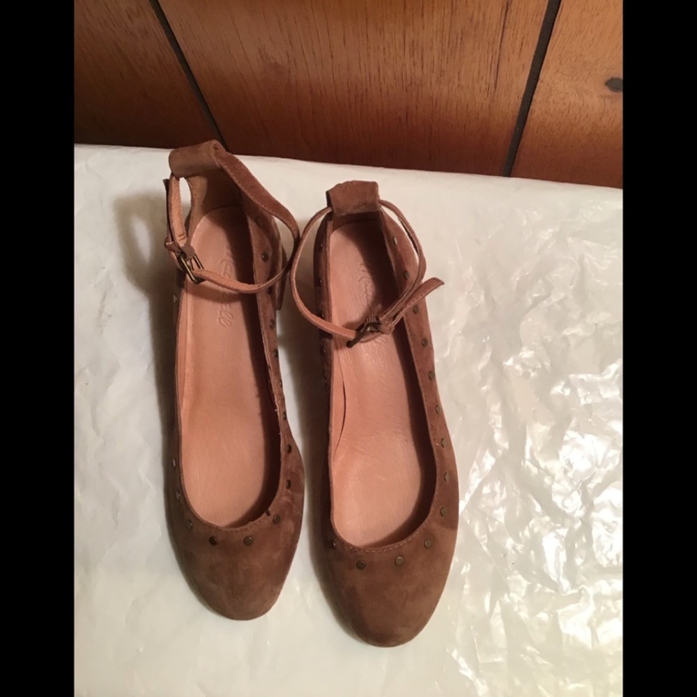 MADEWELL SUEDE PUMP WITH ANKLE STRAP Sz 7.5 - Picture 2 of 7